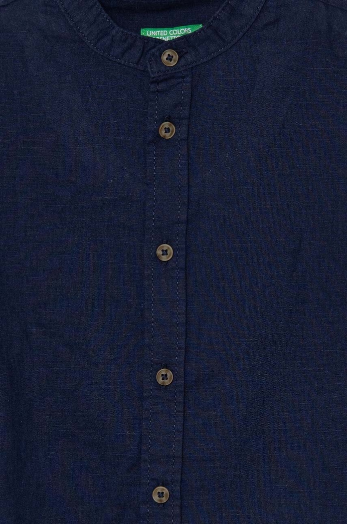 Αγορίστικα Παιδικό λινό πουκάμισο United Colors of Benetton 5OK4GQ01L.P.Seasonal σκούρο μπλε