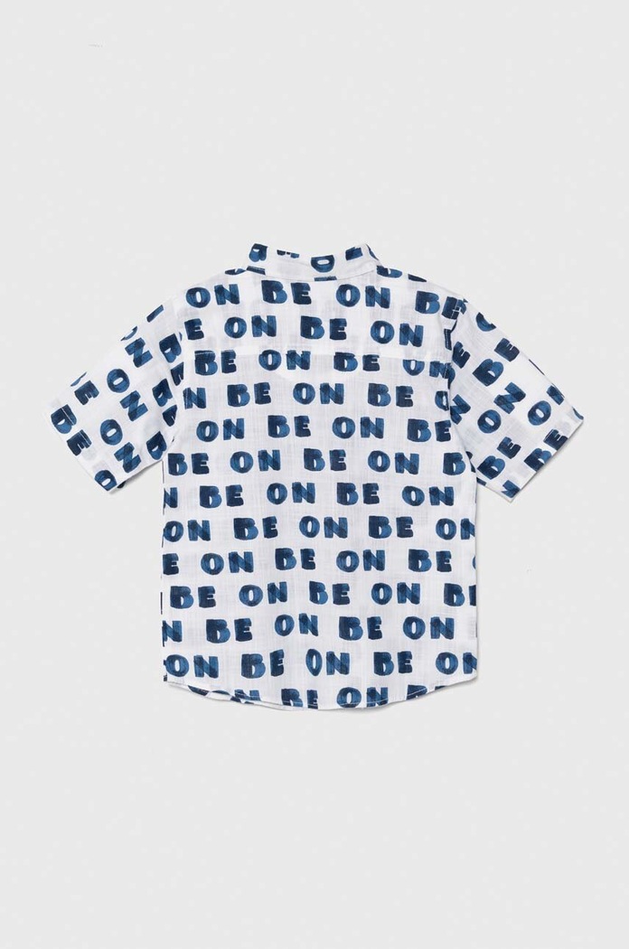 Момче Детска памучна риза United Colors of Benetton 5OUGGQ01Y.P.Seasonal бял