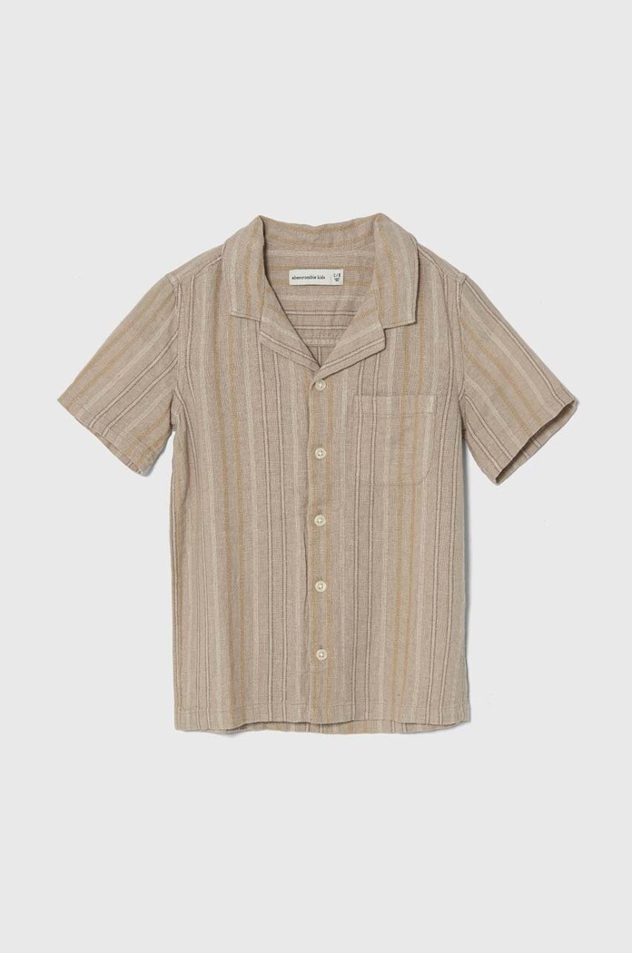 Abercrombie & Fitch koszula lniana dziecięca casual beżowy KI225.4020