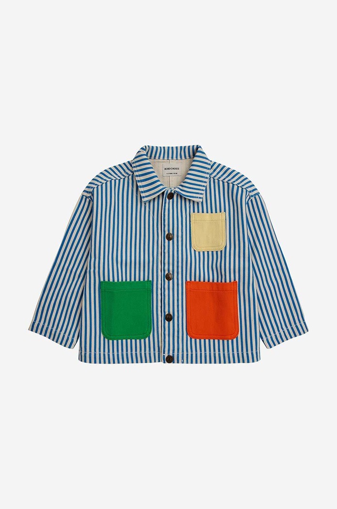 Bobo Choses camasa din denim pentru copii 124AC140 albastru SS24