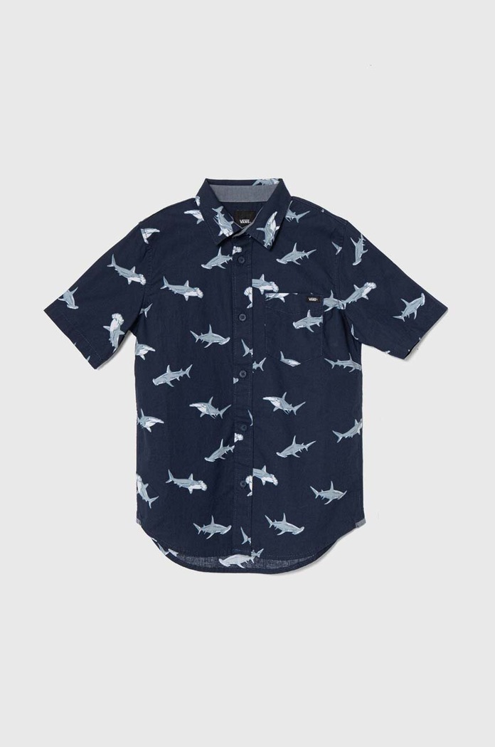 Dětská bavlněná košile Vans SHARK SS krátký zelená VN000GBJLKZ
