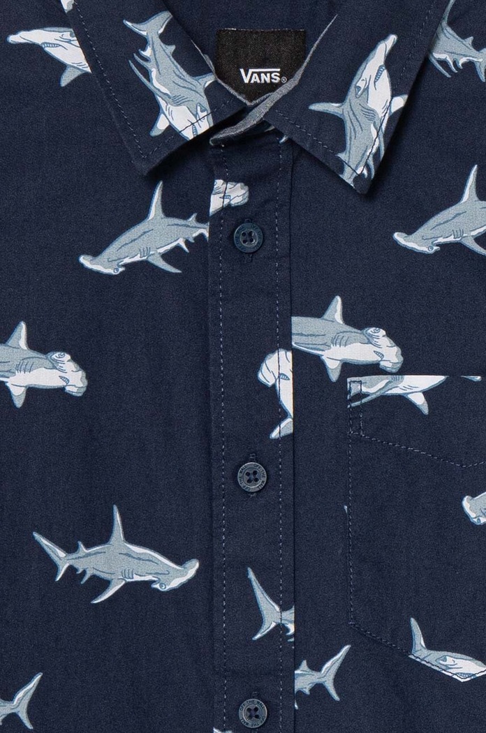 CHLAPEC Dětská bavlněná košile Vans SHARK SS VN000GBJLKZ zelená
