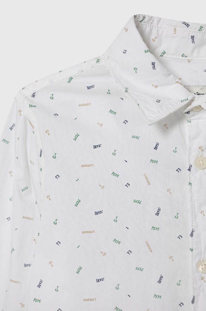 Chłopiec Pepe Jeans koszula bawełniana dziecięca JAMES PB302583 biały