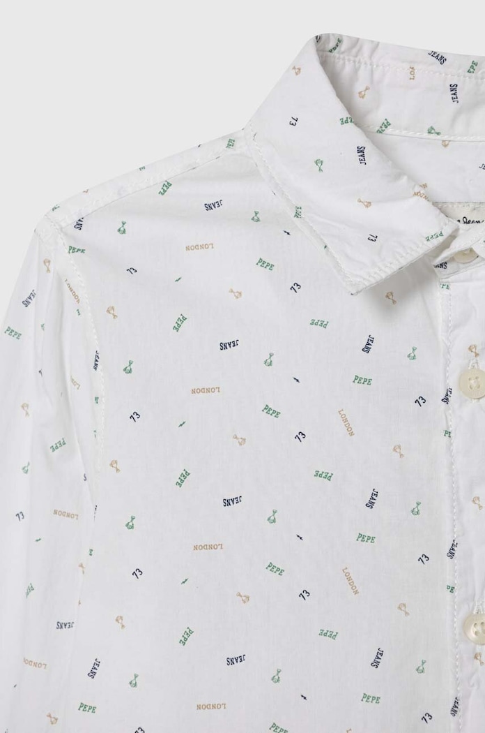 Chłopiec Pepe Jeans koszula bawełniana dziecięca JAMES PB302583 biały