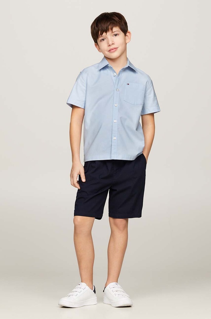 Dětská košile Tommy Hilfiger modrá KB0KB08864.128.176.PPYH
