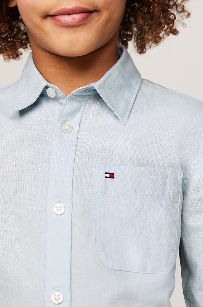 CHLAPEC Dětská košile Tommy Hilfiger KB0KB08868.128.176.PPYH modrá