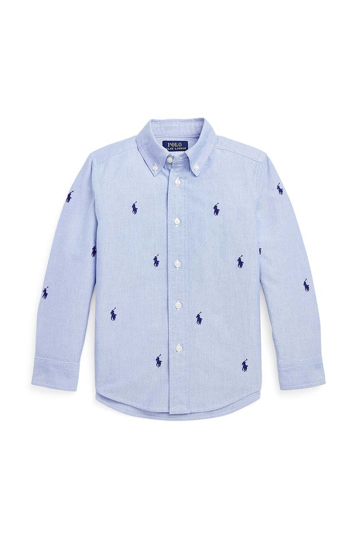Παιδικό βαμβακερό πουκάμισο Polo Ralph Lauren 322878876001 μπλε SS26