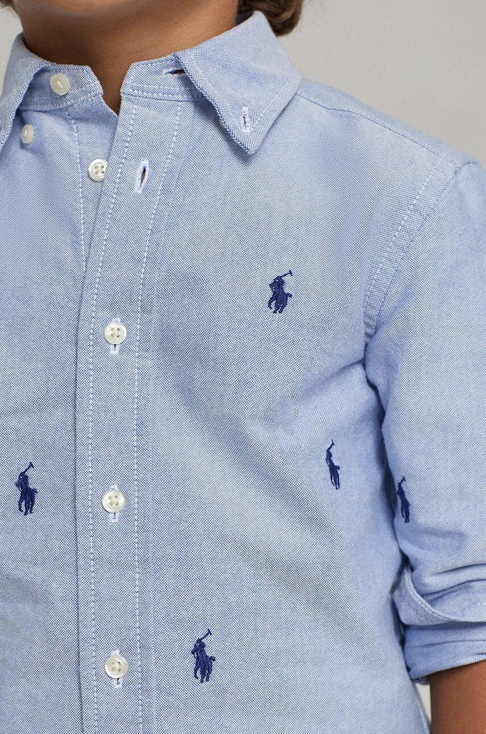 Παιδικό βαμβακερό πουκάμισο Polo Ralph Lauren μπλε 322878876001