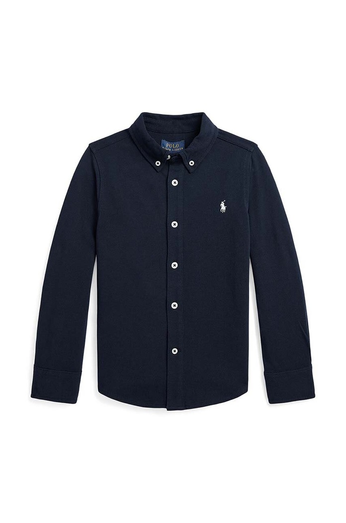 Παιδικό βαμβακερό πουκάμισο Polo Ralph Lauren 322914506001 σκούρο μπλε SS26