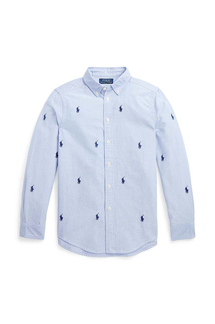 Detská bavlnená košeľa Polo Ralph Lauren bavlna modrá 323878876001