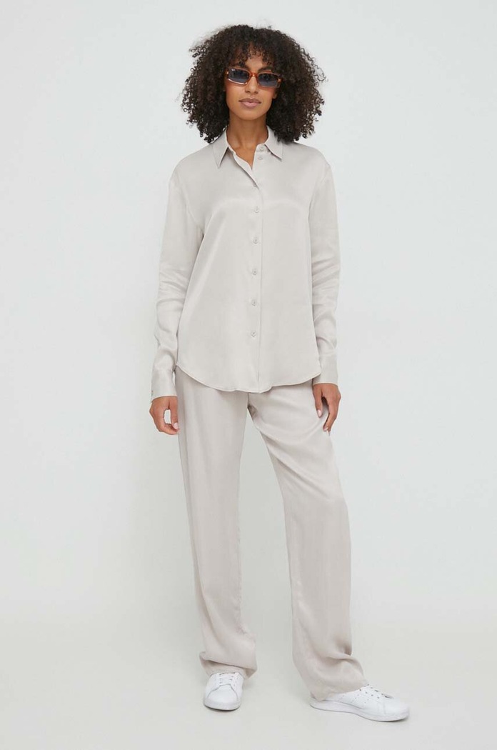 Košile Calvin Klein K20K206299 šedá SS24