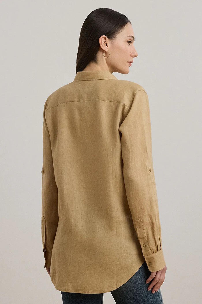 Lauren Ralph Lauren košile dámská lněná 200782777 béžová SS26