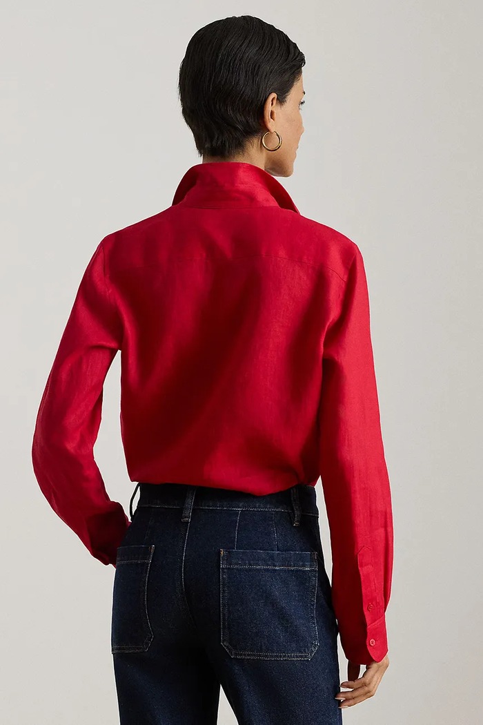 Lauren Ralph Lauren női vászon ing 200782777 piros SS26