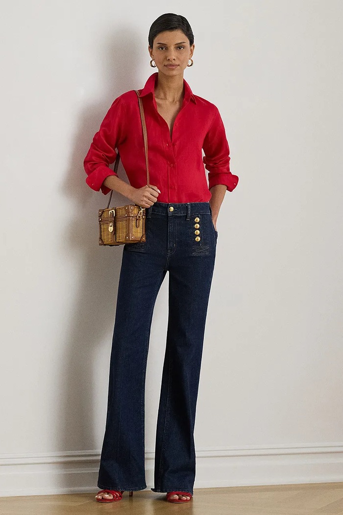 Ruházat Lauren Ralph Lauren női vászon ing 200782777 piros