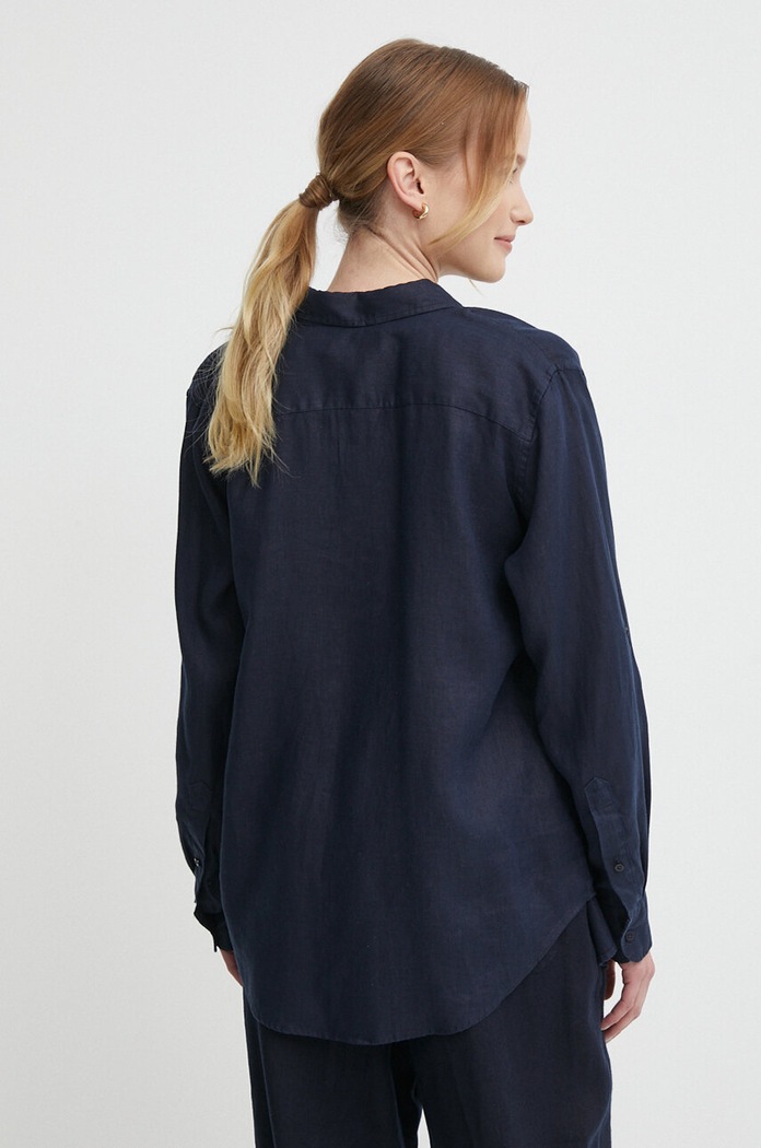 Дрехи Lauren Ralph Lauren риза дамска ленена 200782777 тъмносин