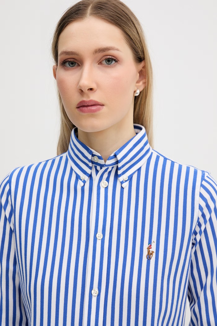 Polo Ralph Lauren риза дамска от памук син 211910131