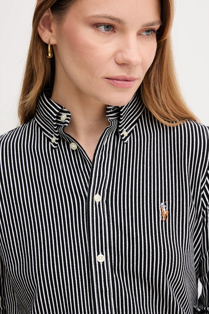 Polo Ralph Lauren cămașă pentru femei din bumbac negru 211910131
