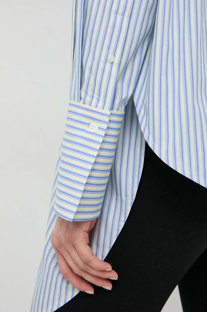 Bavlnená košeľa Victoria Beckham 1124WSH005206C modrá SS24