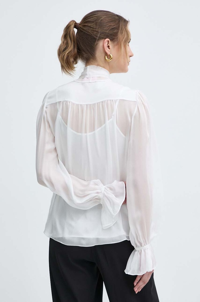 Odzież Luisa Spagnoli bluzka jedwabna RUNWAY COLLECTION 541119 biały