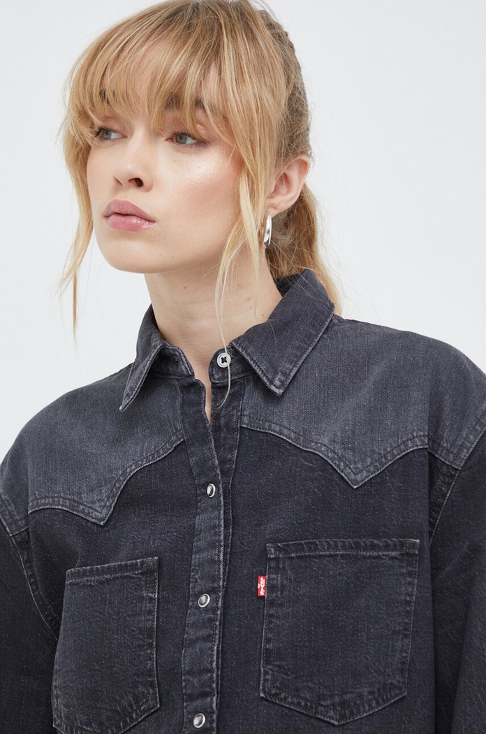 Τζιν πουκάμισο Levi's μαύρο A7244