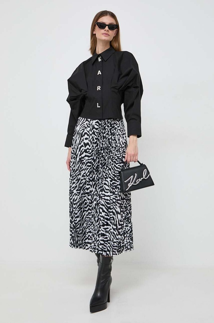 Karl Lagerfeld koszula bawełniana 240W1602 czarny SS24