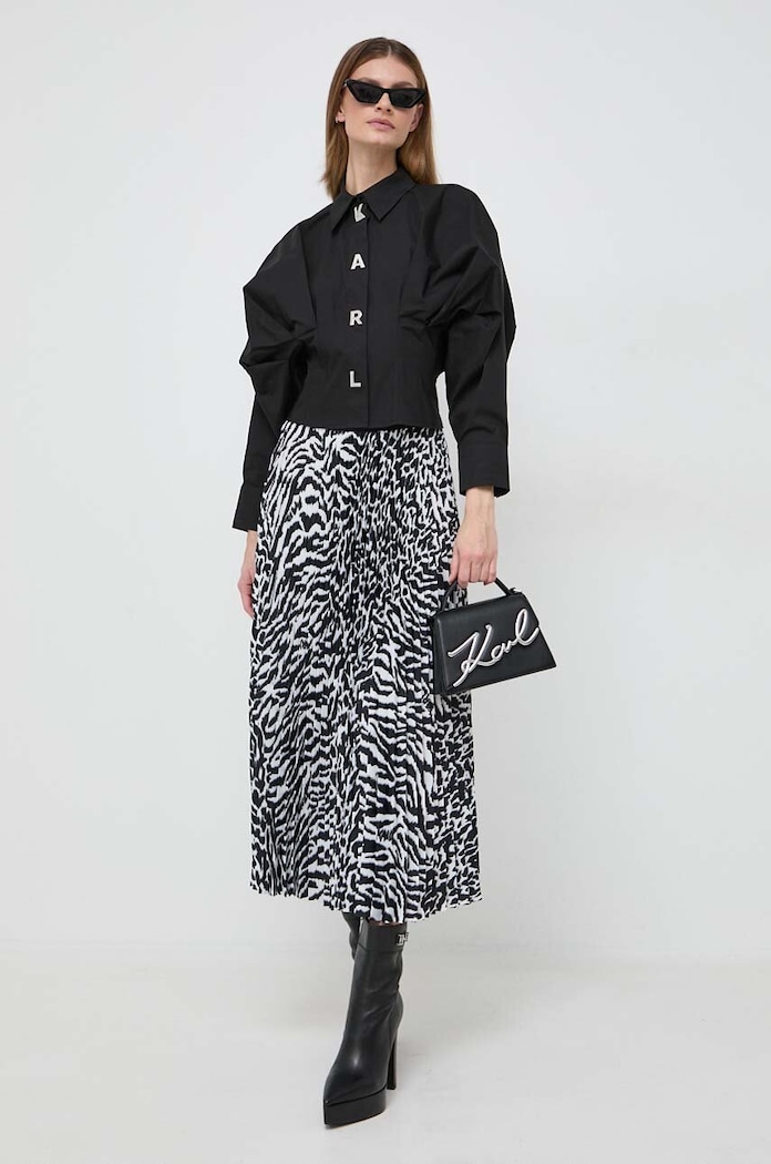 Karl Lagerfeld koszula bawełniana 240W1602 czarny SS24