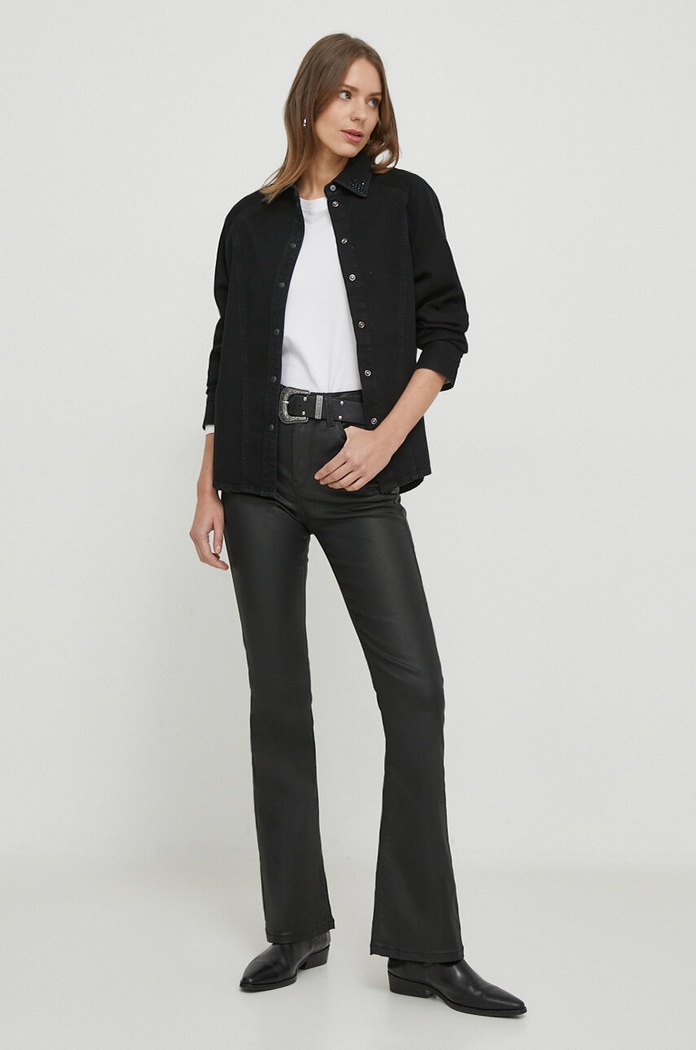 Pepe Jeans koszula jeansowa ESTELLE SPARKLE PL304731 czarny SS24