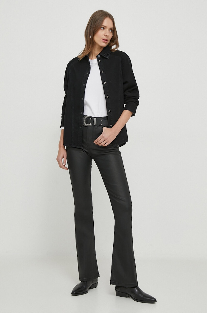 Pepe Jeans koszula jeansowa ESTELLE SPARKLE PL304731 czarny SS24