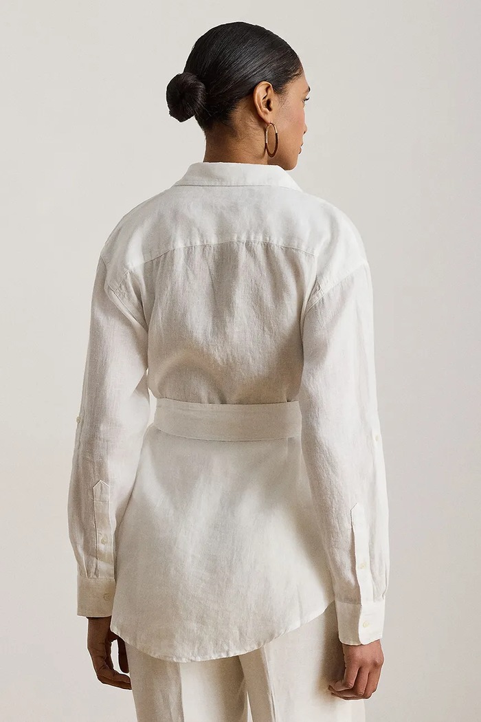 Lauren Ralph Lauren koszula lniana 200786629 biały SS24