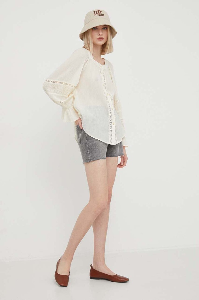 Lauren Ralph Lauren koszula bawełniana 200932819 beżowy SS24