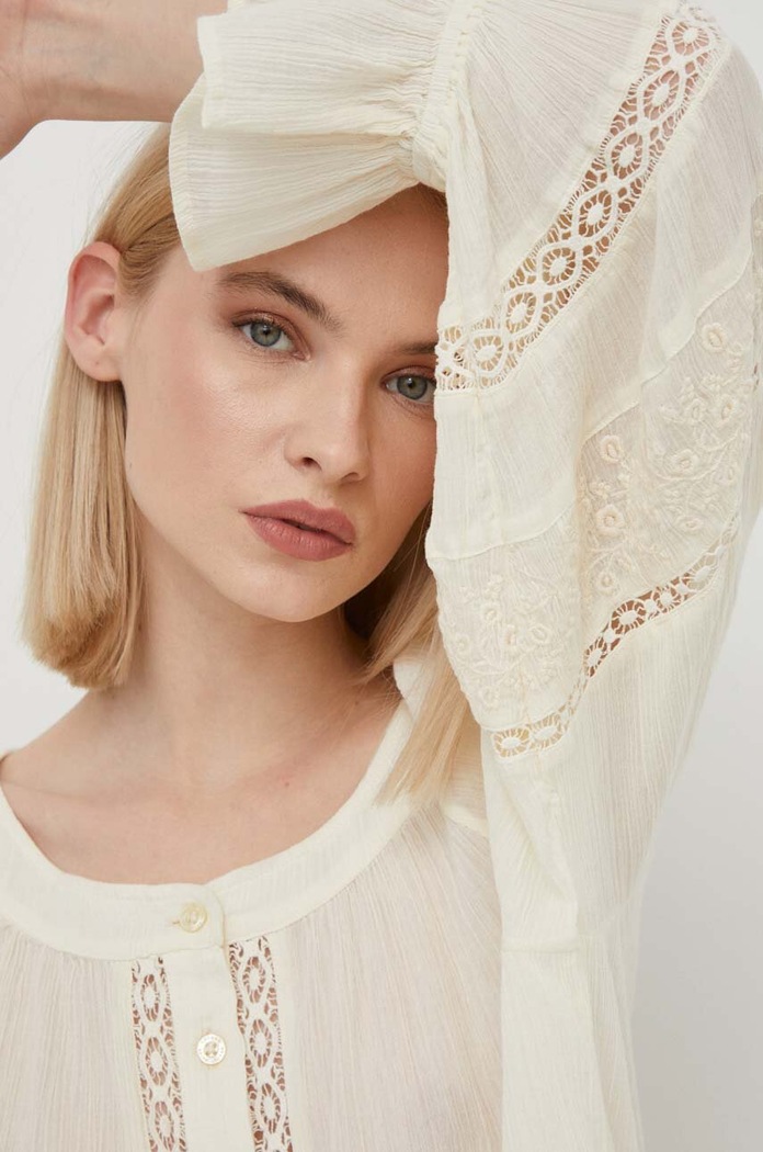 Lauren Ralph Lauren koszula bawełniana beżowy 200932819
