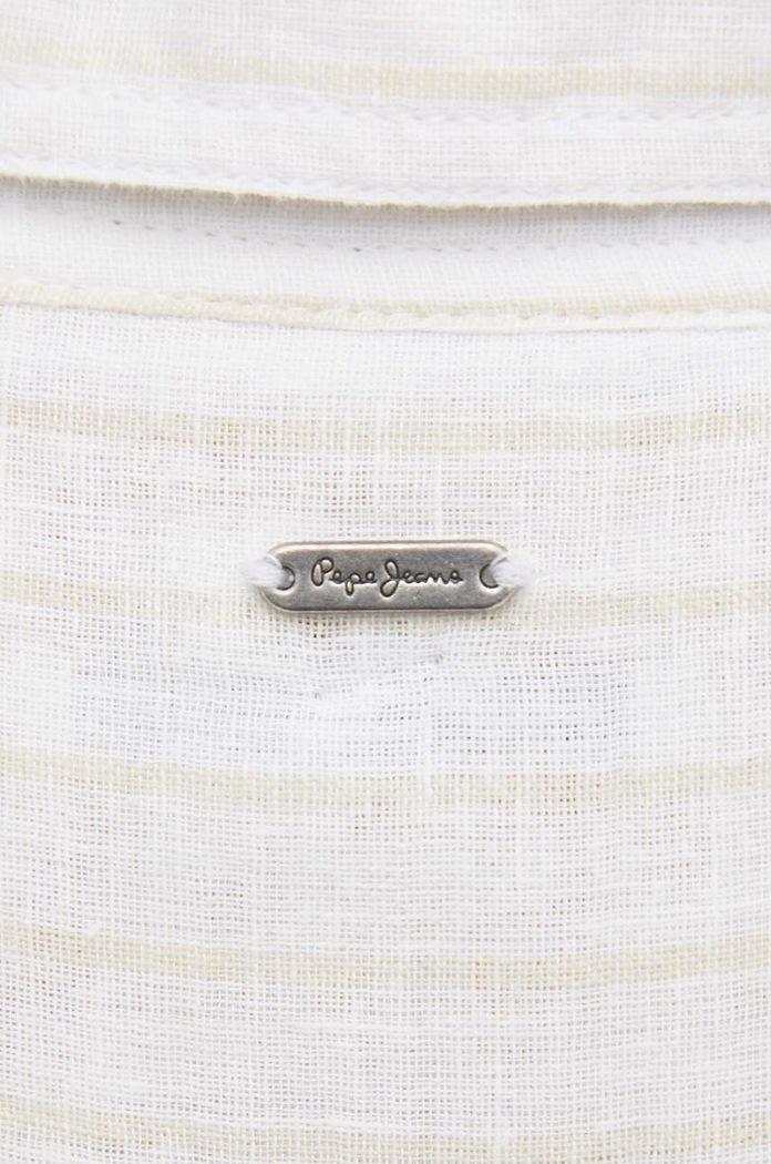 Pepe Jeans koszula z domieszką lnu POLLY PL304804 beżowy
