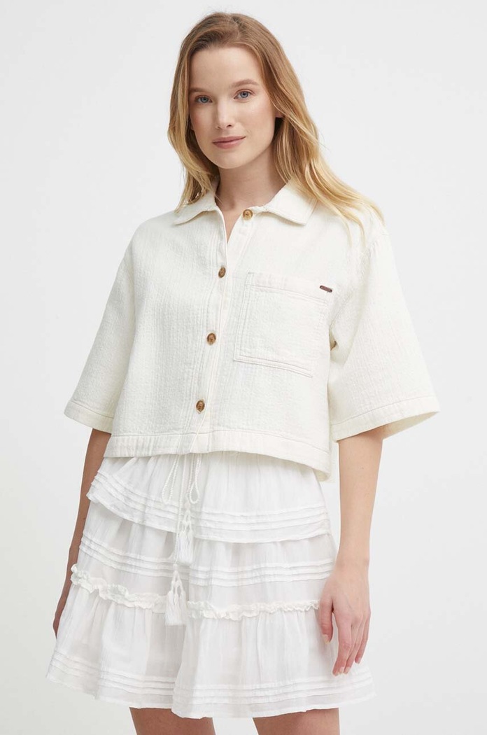 Pamučna košulja Pepe Jeans ELLE ECRU bež PL304844