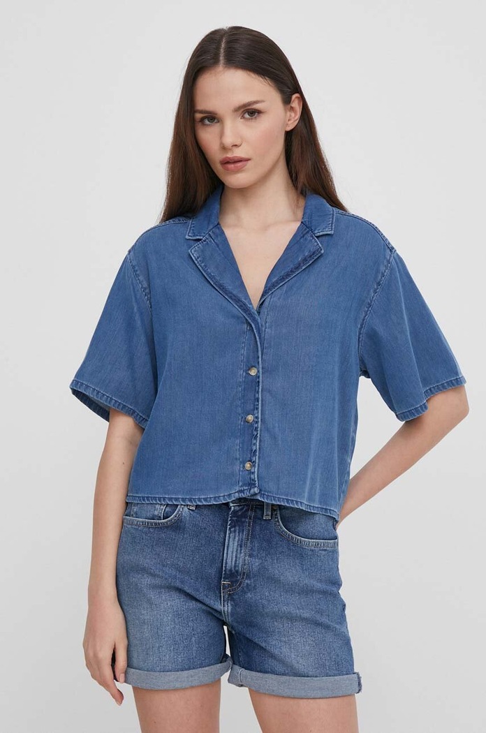 Košulja Pepe Jeans Ava Planet friendly plava PL304845