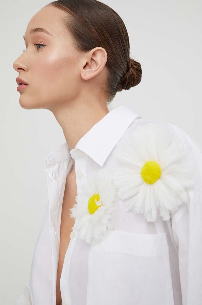 Pamučna košulja MSGM večernje bijela 3641MDE20X.247101