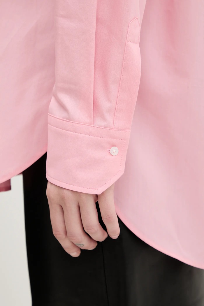 Бавовняна сорочка HUGO The Oversize Shirt 50515741 рожевий