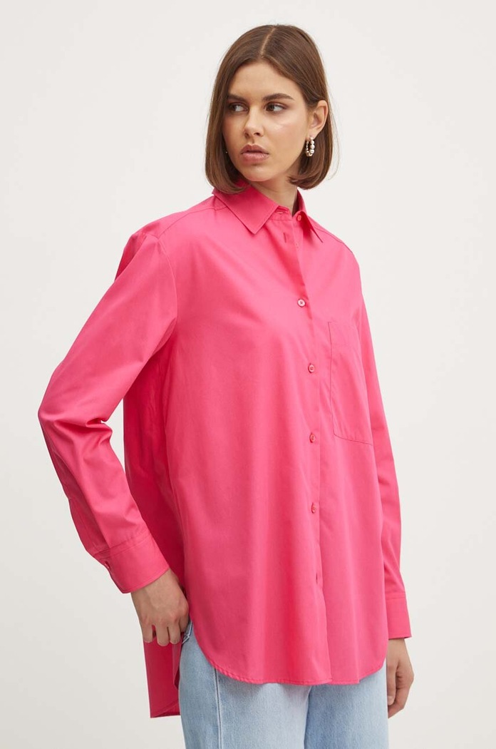 HUGO koszula bawełniana The Oversize Shirt 50515741 różowy AA00
