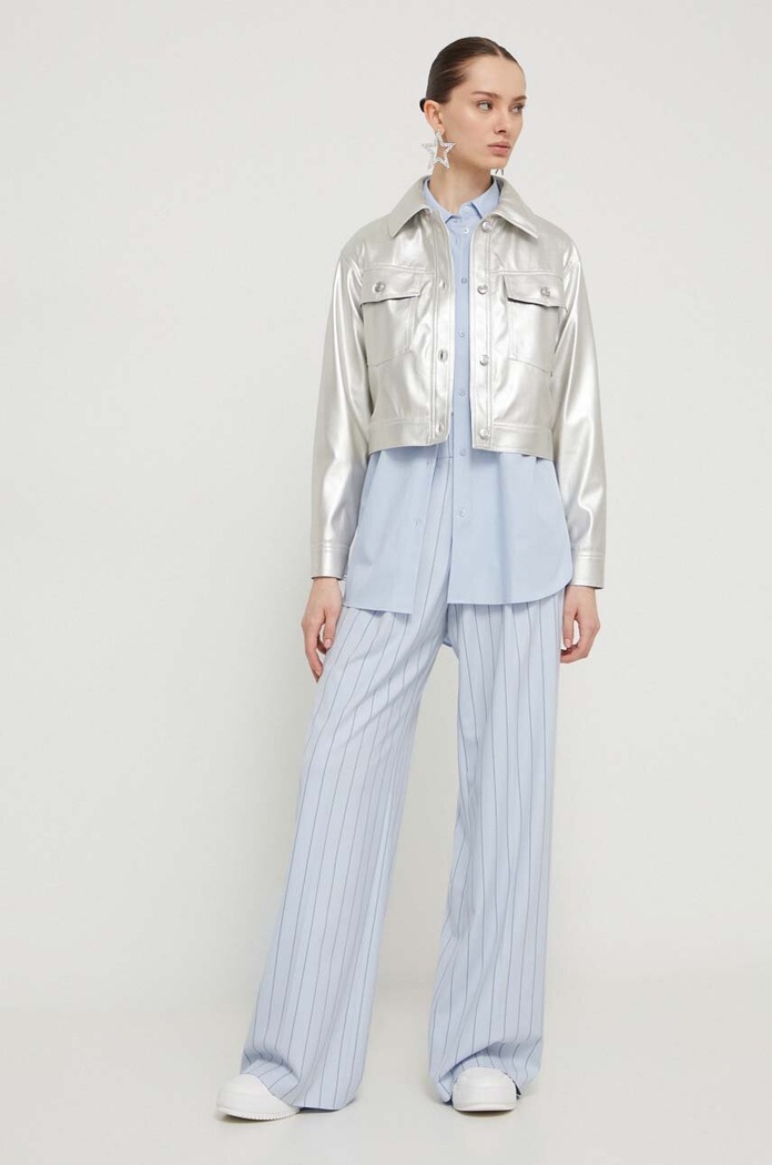 Бавовняна сорочка HUGO The Oversize Shirt 50515741 блакитний AA00