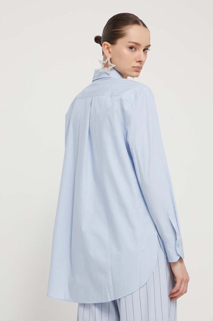 Одяг Бавовняна сорочка HUGO The Oversize Shirt 50515741 блакитний