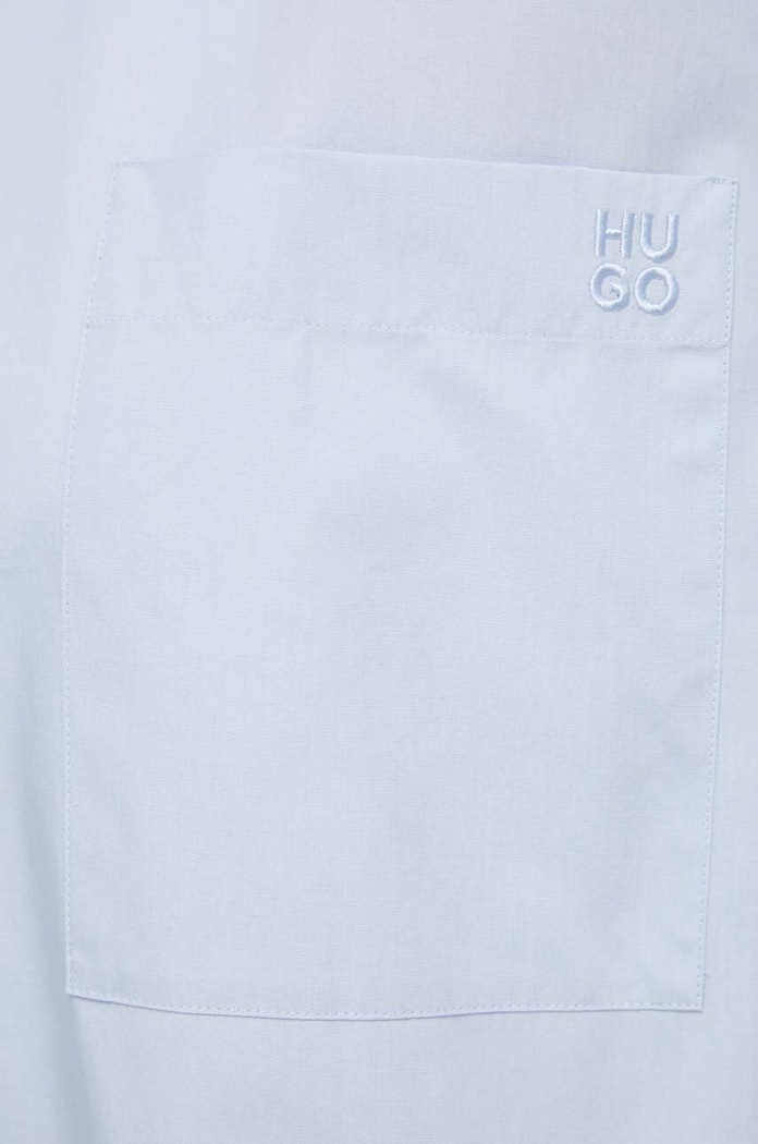 Бавовняна сорочка HUGO The Oversize Shirt 50515741 блакитний