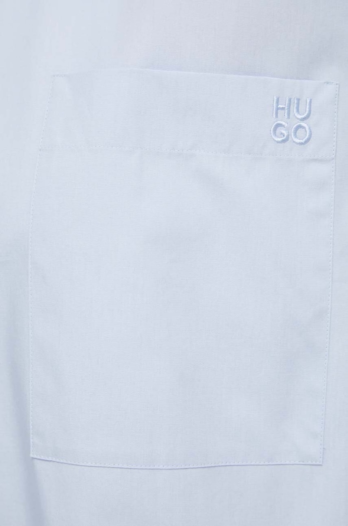 Бавовняна сорочка HUGO The Oversize Shirt 50515741 блакитний