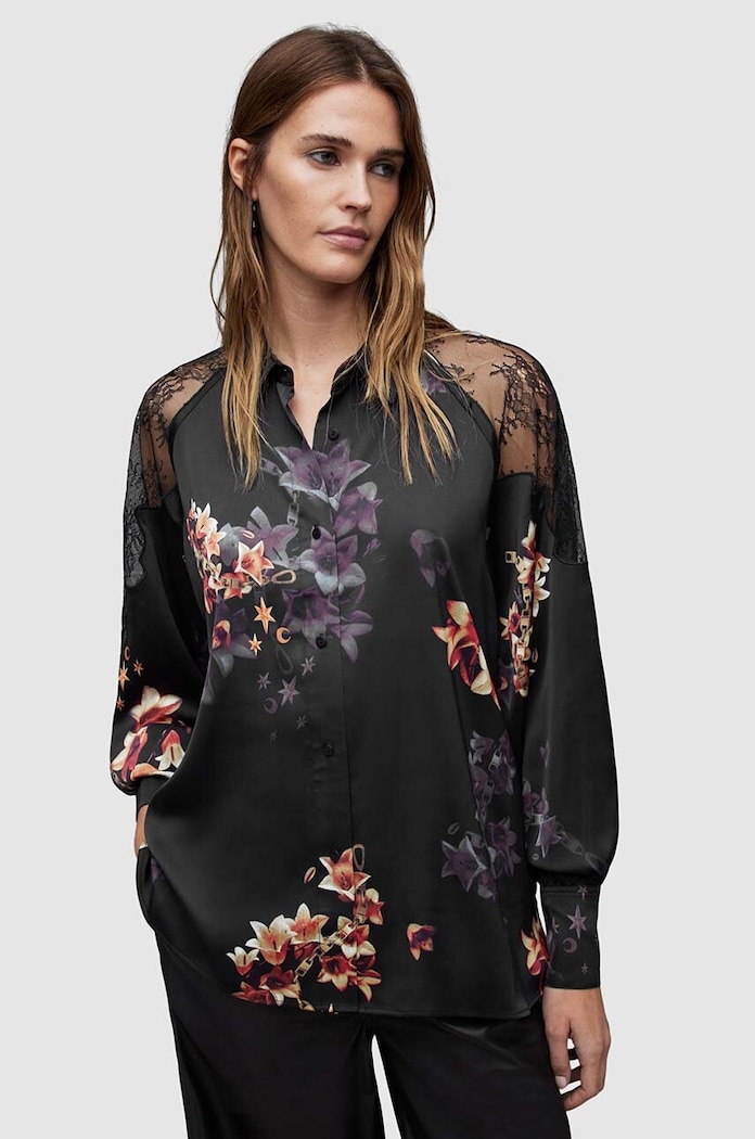 AllSaints Koszula z jedwabiem Oana czarny WH042Z