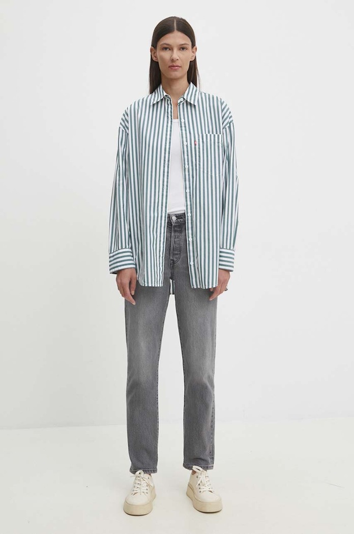 Bavlněná košile Levi's A9179 zelená AW24
