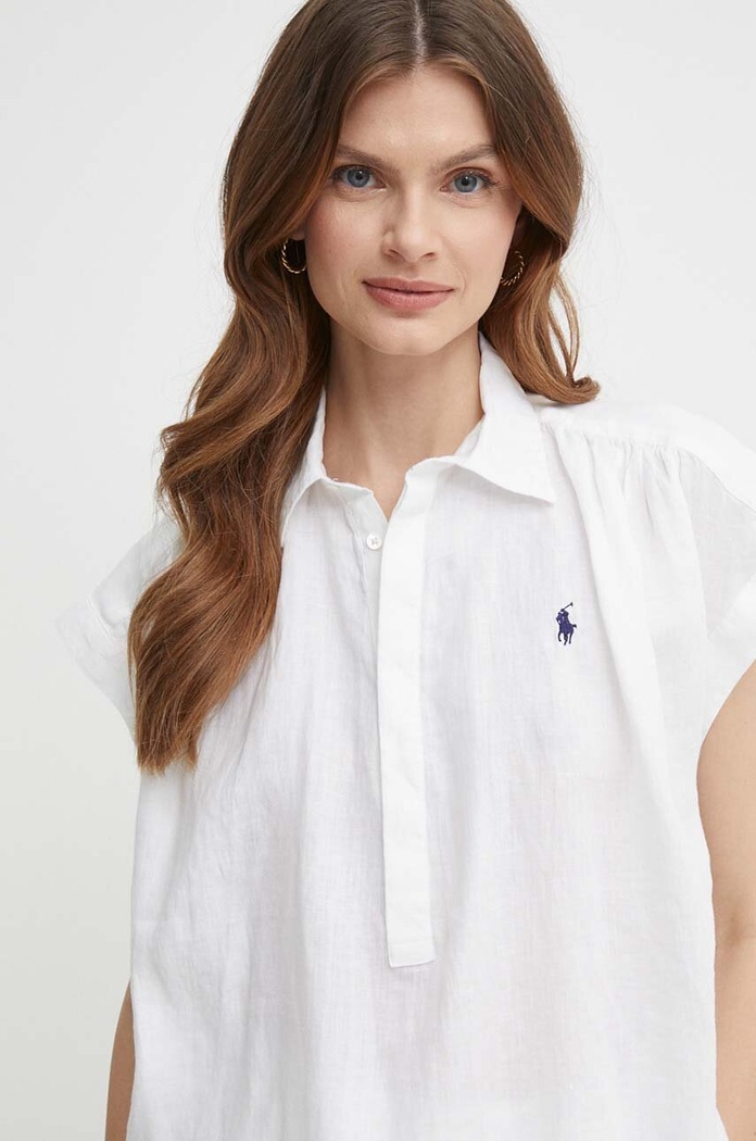 Polo Ralph Lauren bluzka lniana biały 211935131