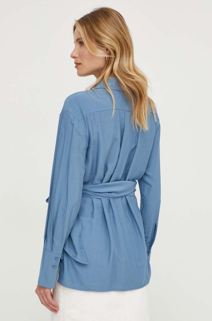 Îmbrăcăminte Sisley Bluză 55EBLQ064 albastru