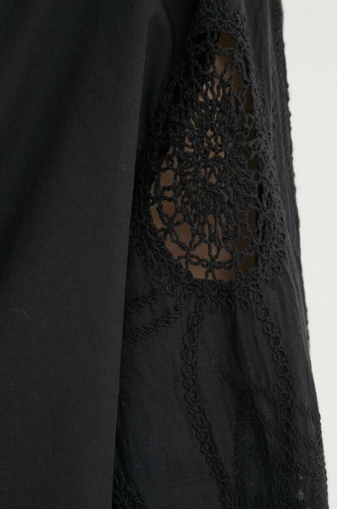Sisley camasa din bumbac negru 5MUTLQ06W
