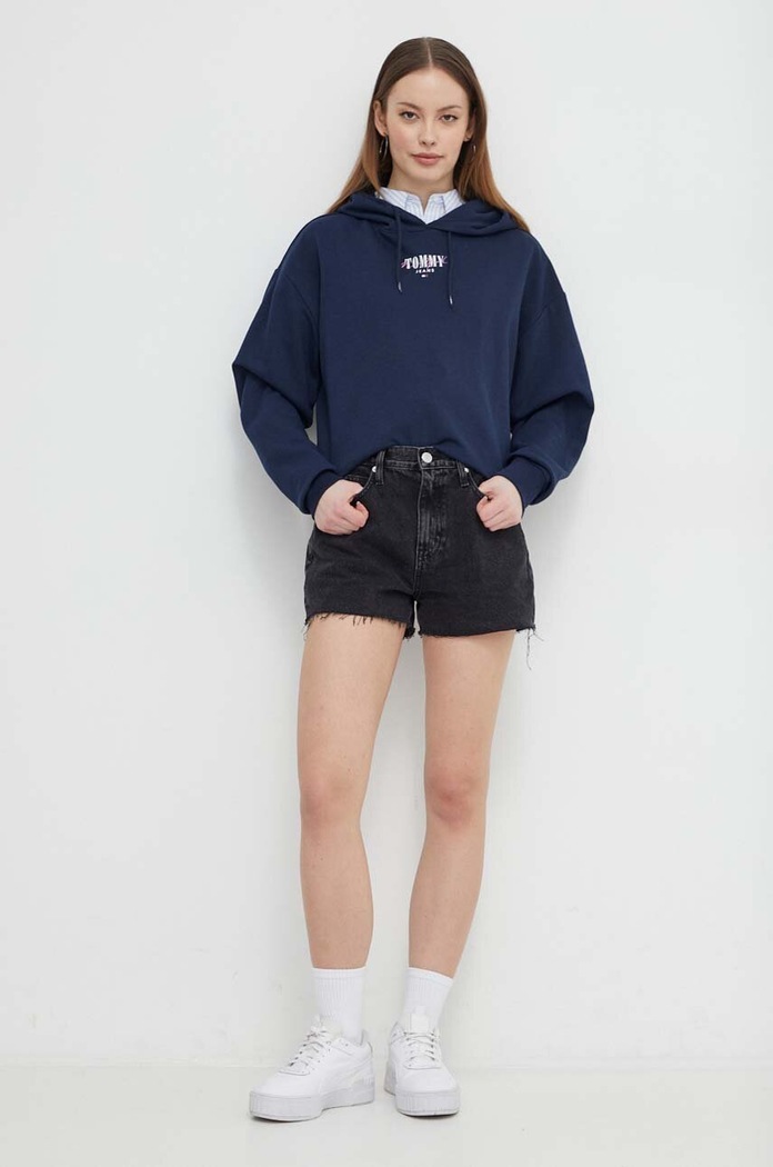 Bavlněná košile Tommy Jeans DW0DW17809 modrá SS24