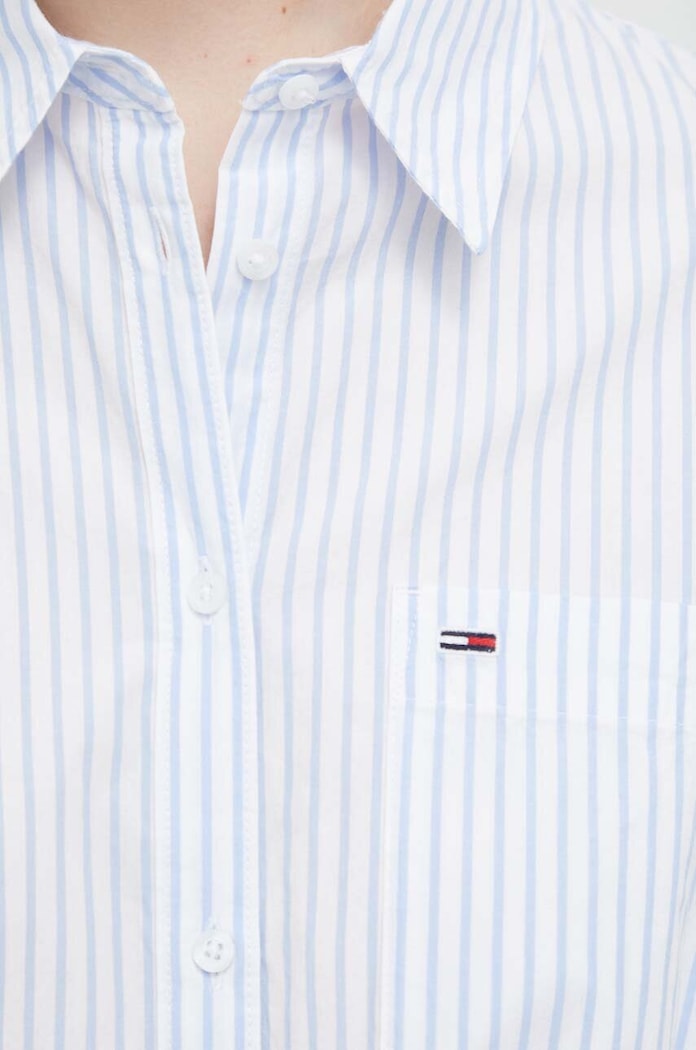 Bavlněná košile Tommy Jeans DW0DW17809 modrá