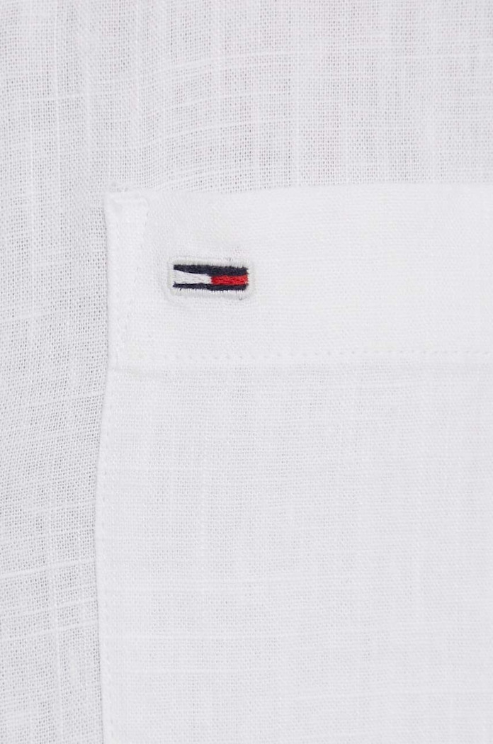 Tommy Jeans koszula z domieszką lnu DW0DW17987 biały