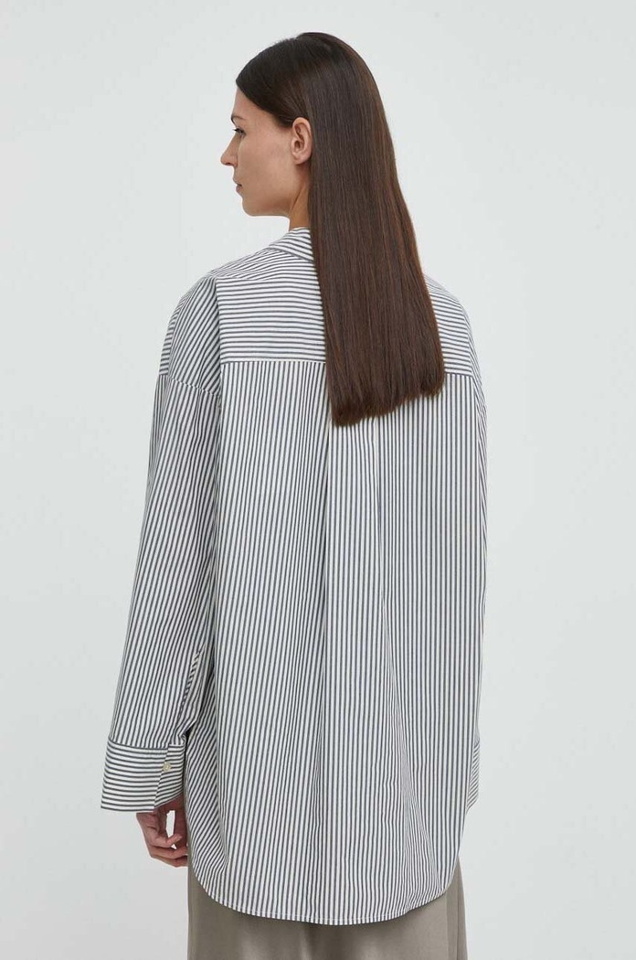 Oblečení Bavlněná košile By Malene Birger Q72416004 námořnická modř